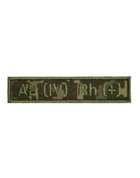 Шеврон на липучці група крові AB(IV) Rh(+) 12,5х2,5 см