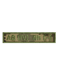 Шеврон на липучці група крові AB(IV) Rh(-) 12,5х2,5 см