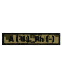 Шеврон на липучці група крові A(II) Rh(-) 12,5х2,5 см