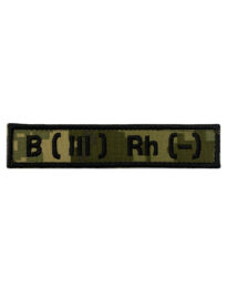Шеврон на липучці група крові B (III) Rh(-) 12,5х2,5 см