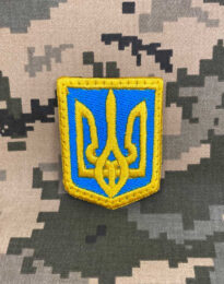 Нашивка герб України на липучці, 4х6 см